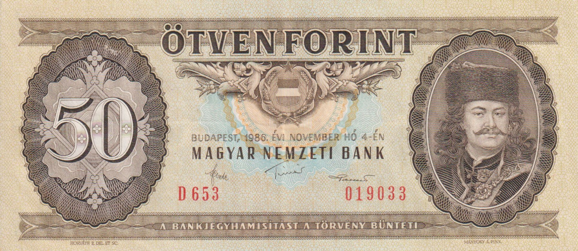 50 Forint 1986. D 653