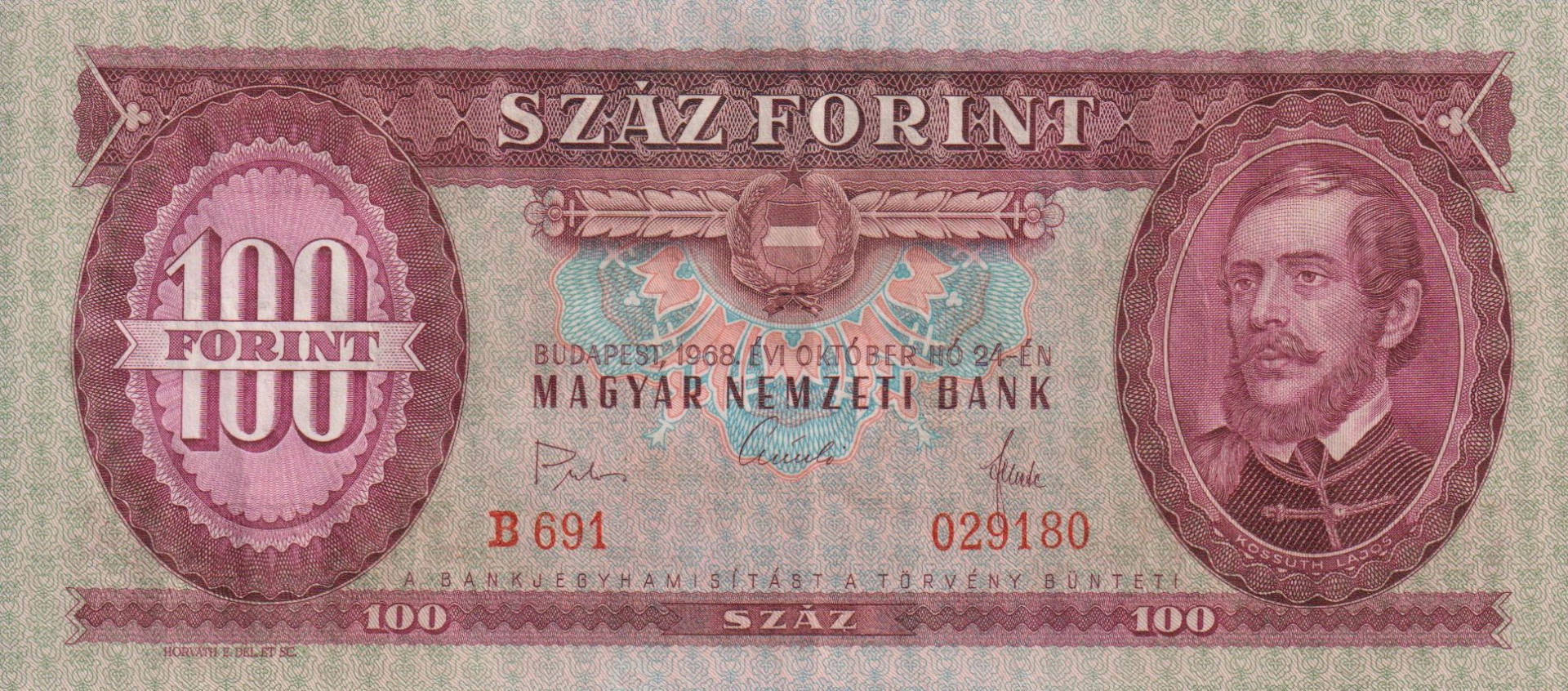 100 Forint 1968. B 691
