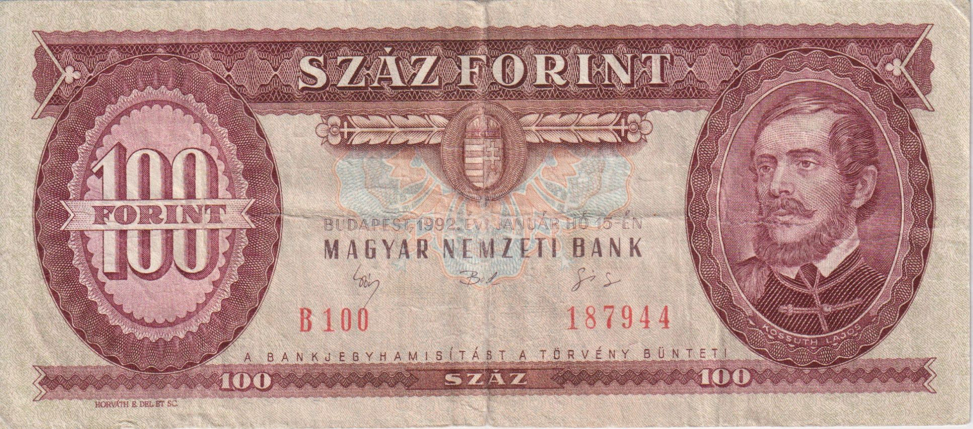 100 Forint 1992. B 100