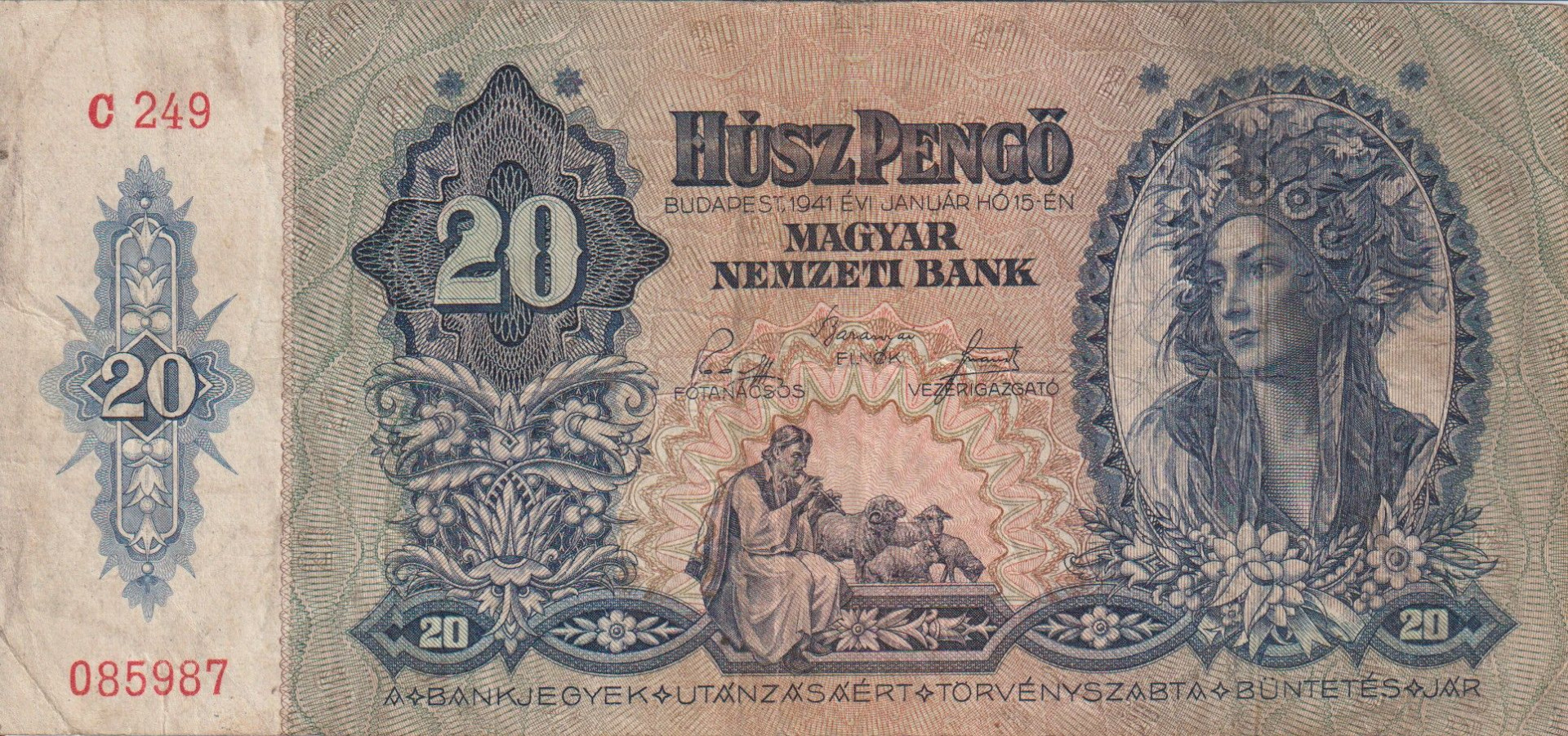 20 Pengő 1941. C 249