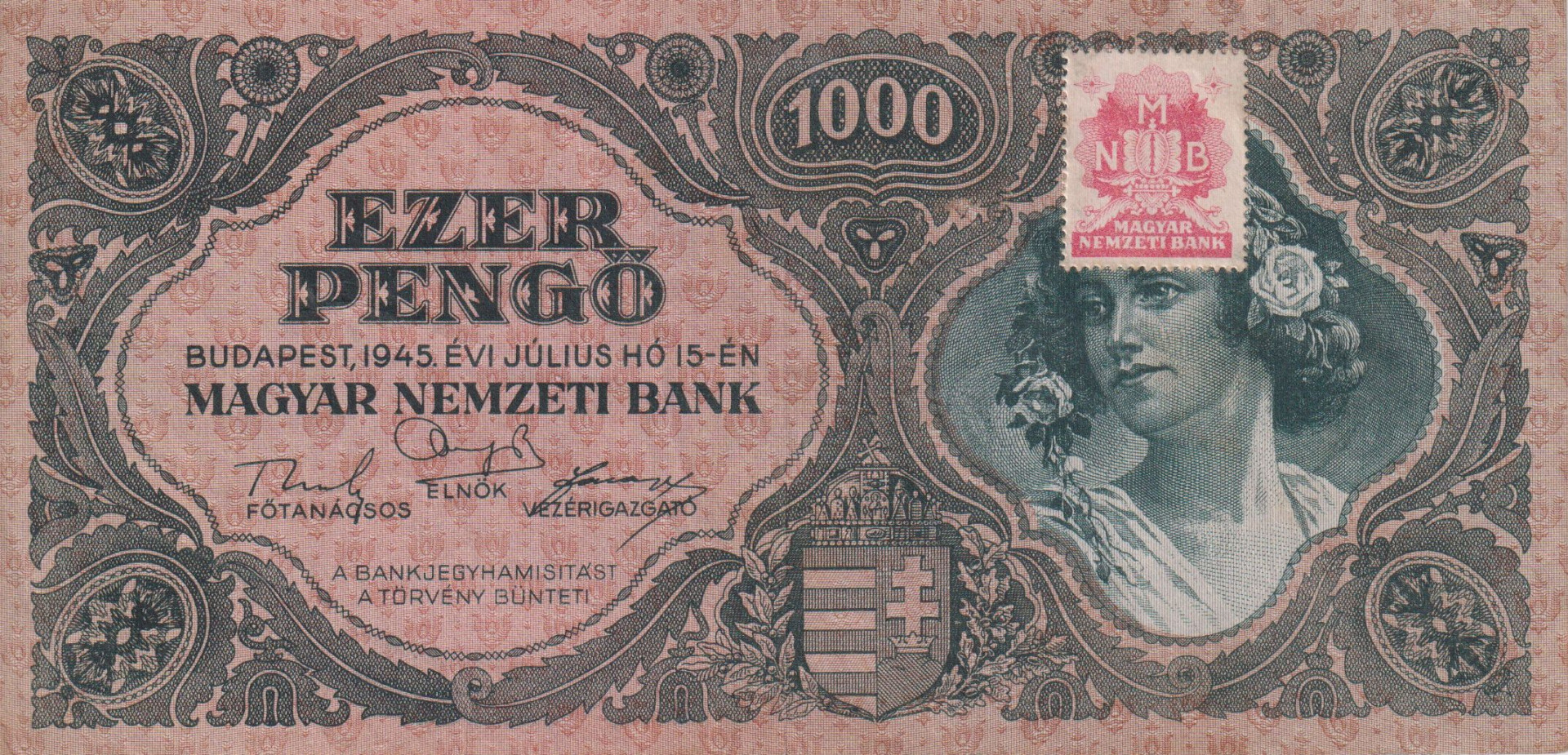1000 Pengő 1945. F 087