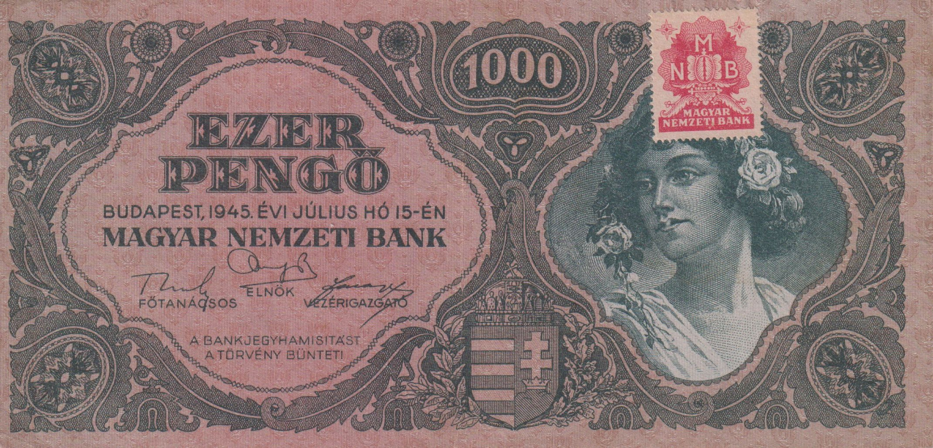 1000 Pengő 1945. F 618