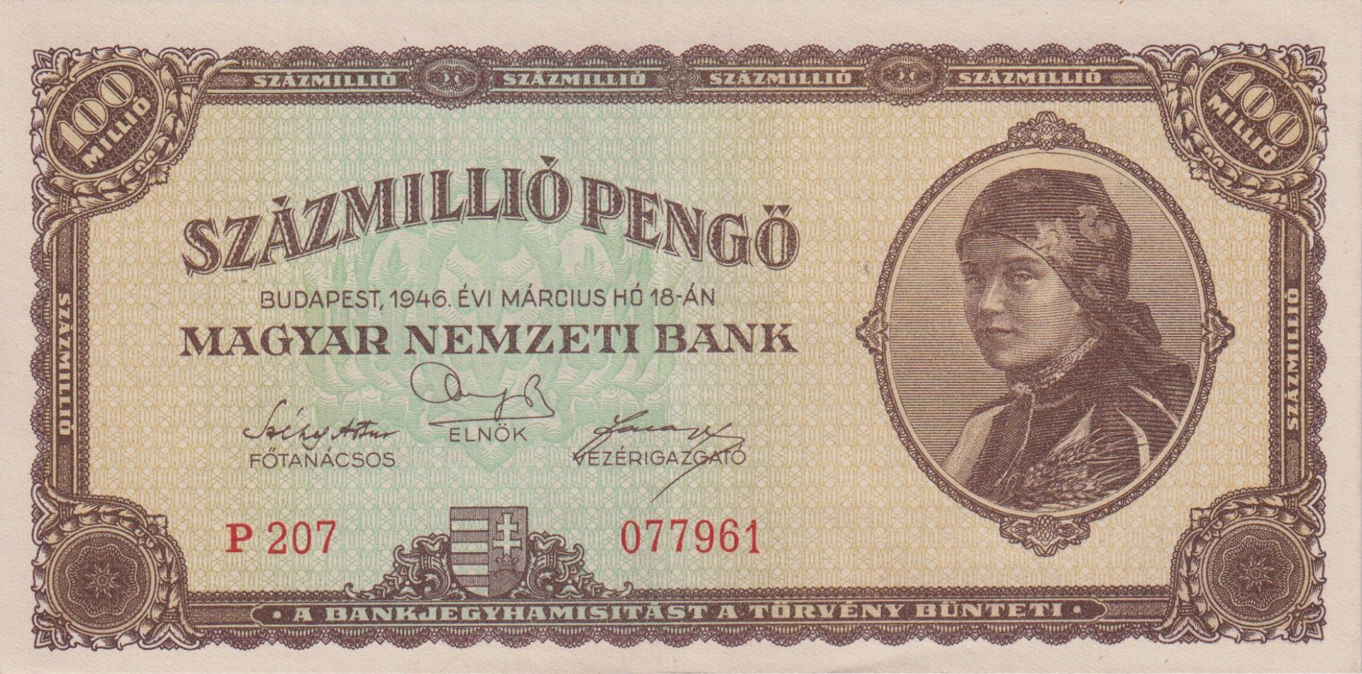 Százmillió Pengő 1946. P 207