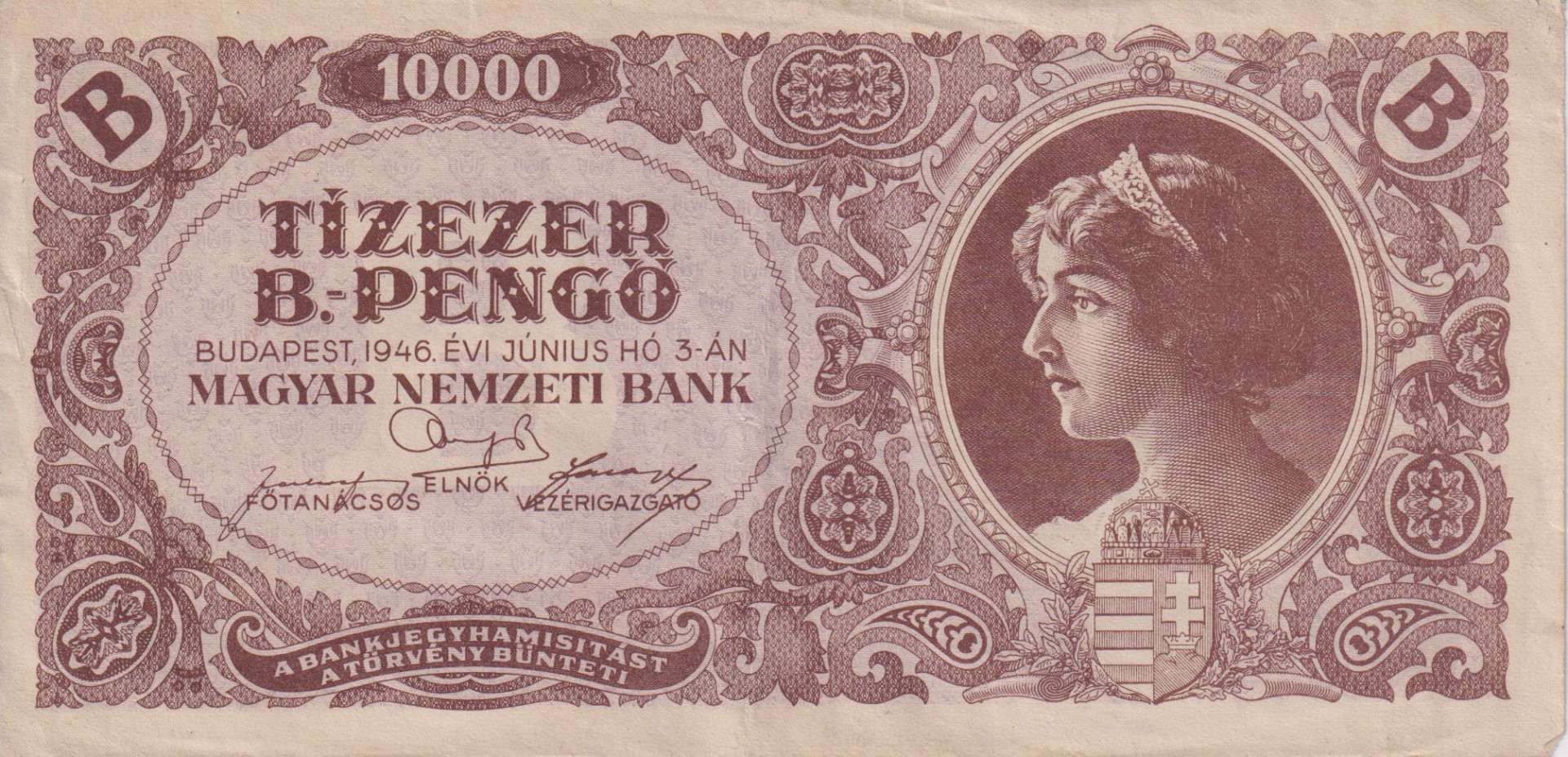 Tízezer B.-Pengő 1946.