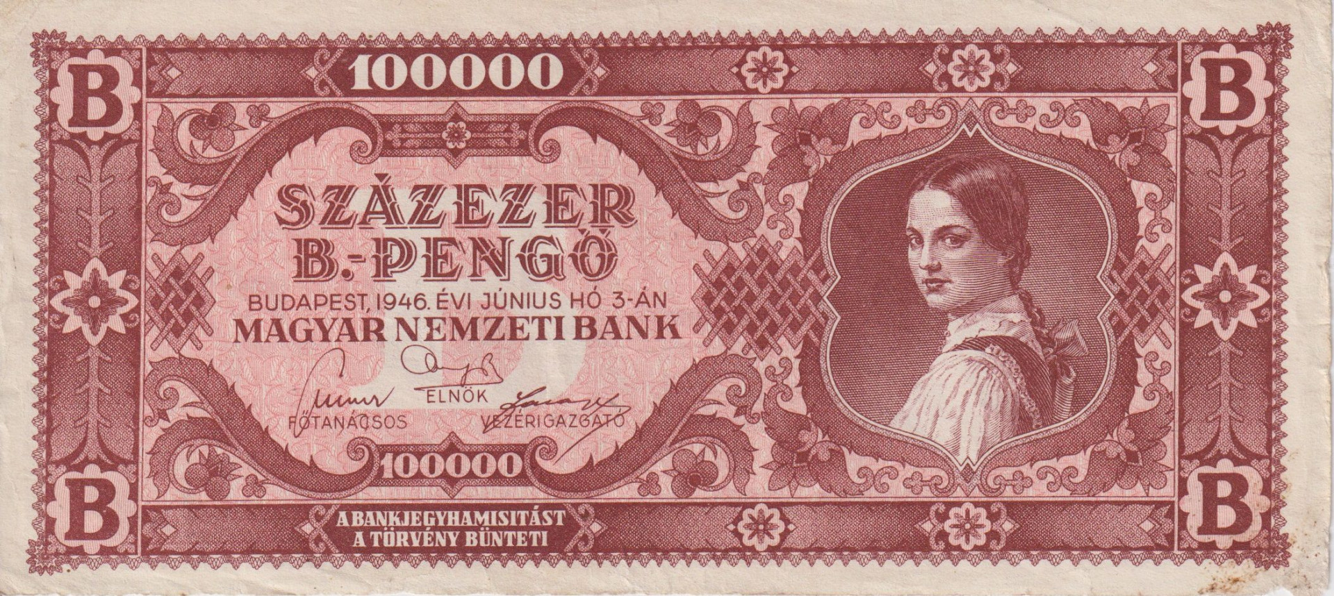 Százezer B.-Pengő 1946