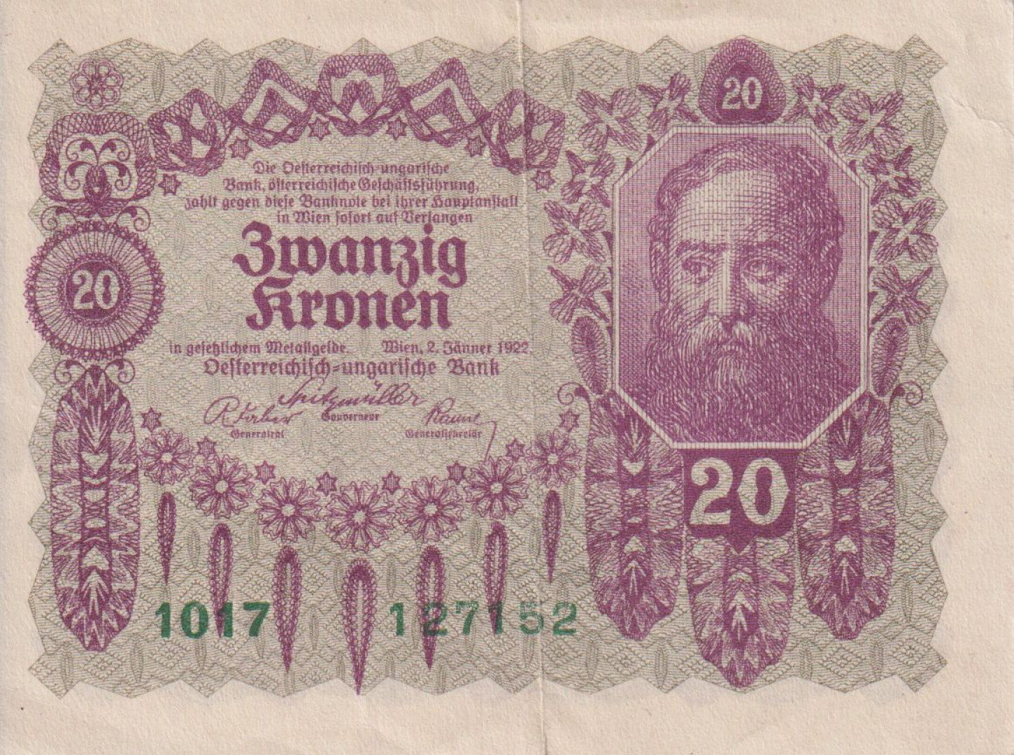 Ausztria 20 kronen 1922.