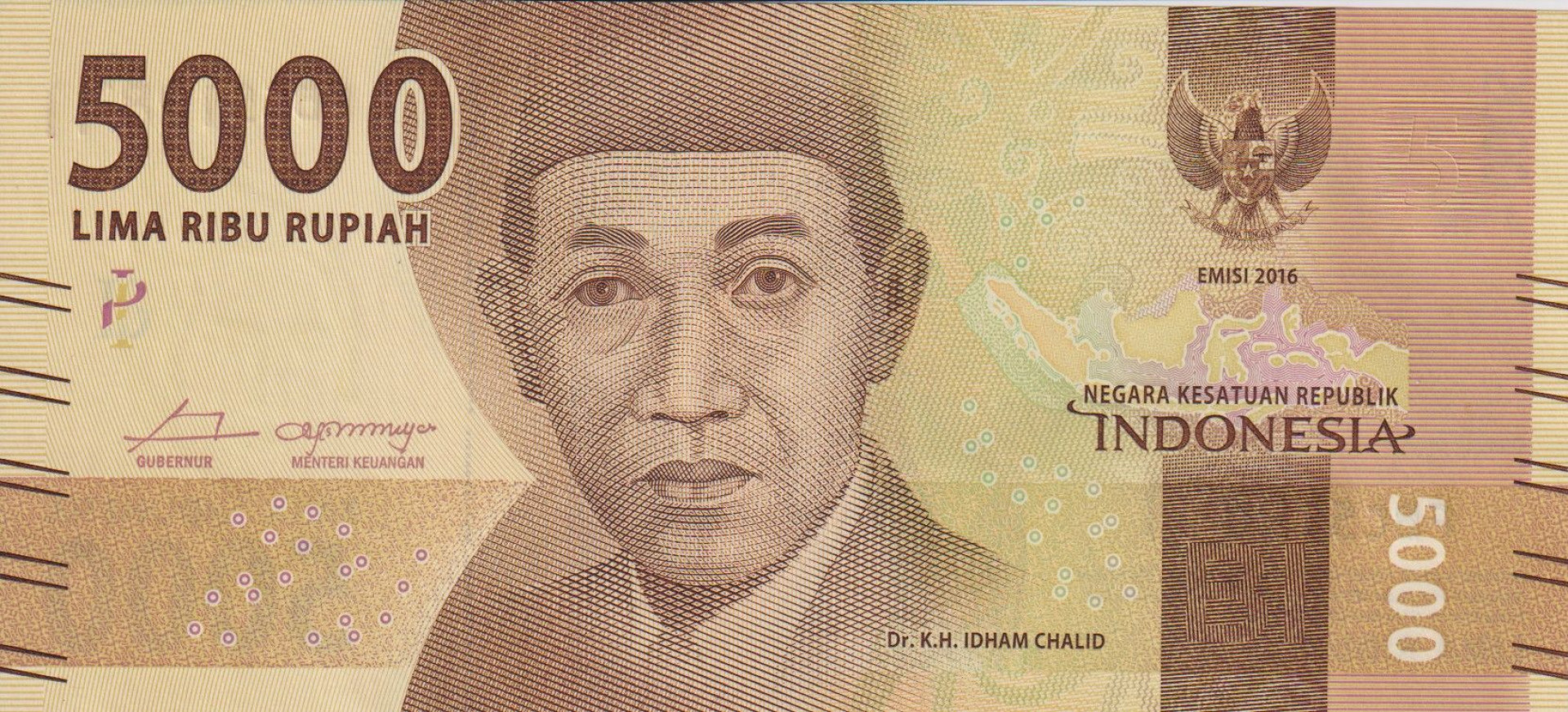 Indonézia 5000 rupiah 2016.