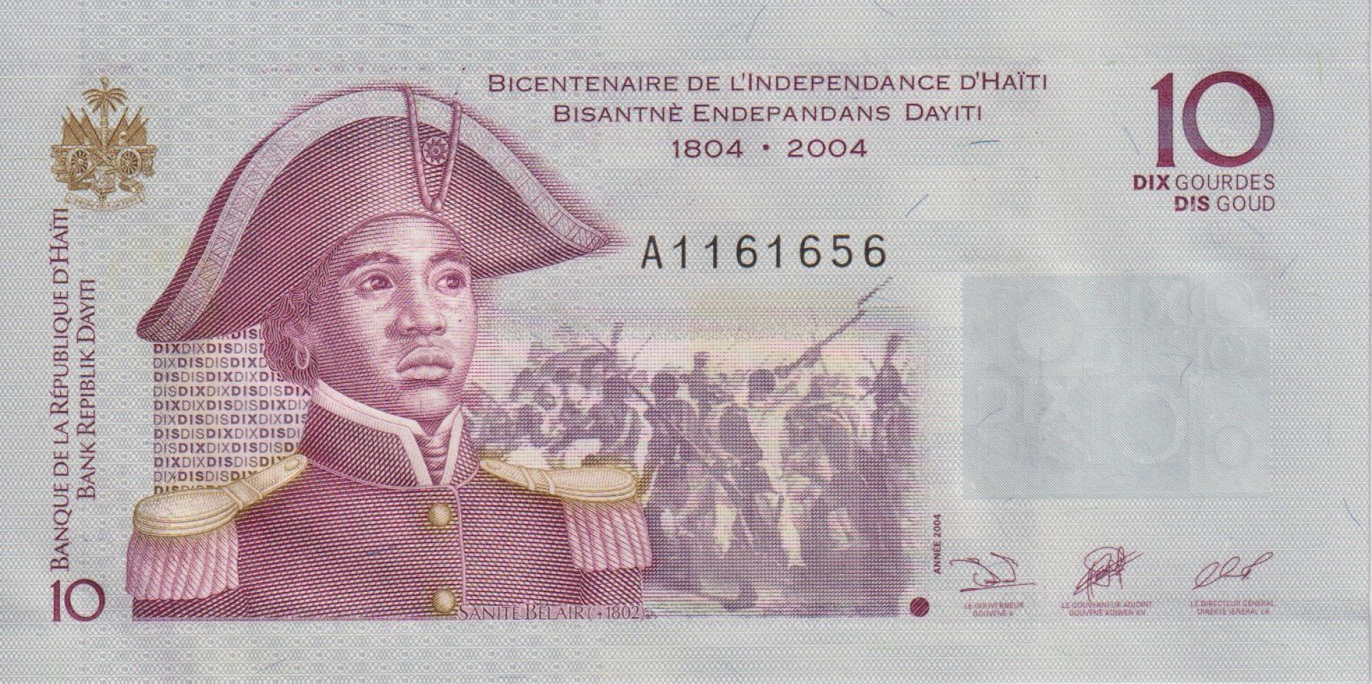 Haiti 10 gourdes 2004.