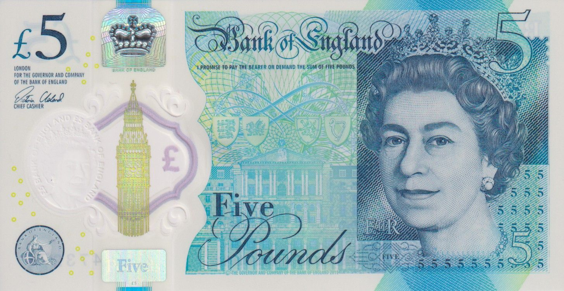 Anglia 5 pounds 2015. polimer