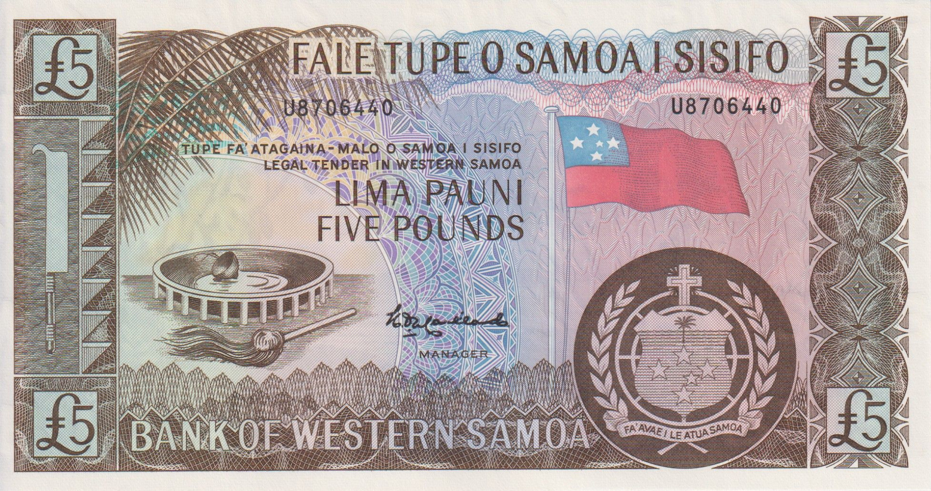 Nyugat-Szamoa 5 pounds 2020.