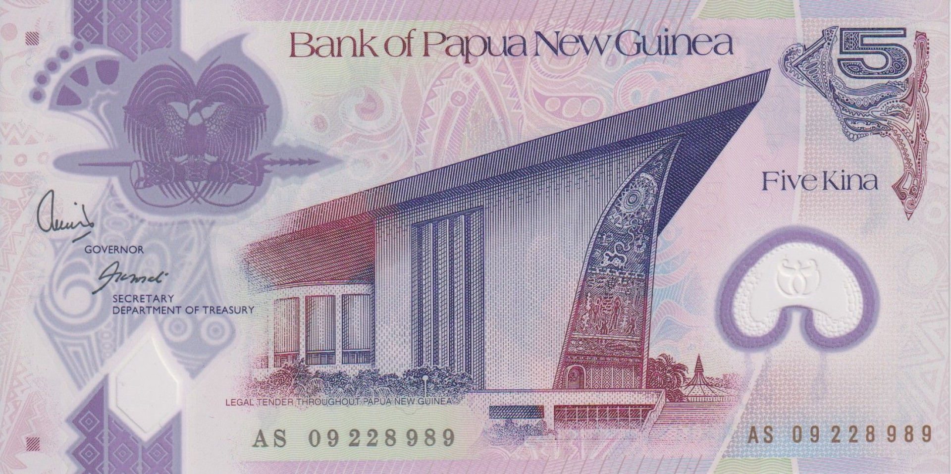 Pápua Új-Guinea 5 kina 2008. polimer
