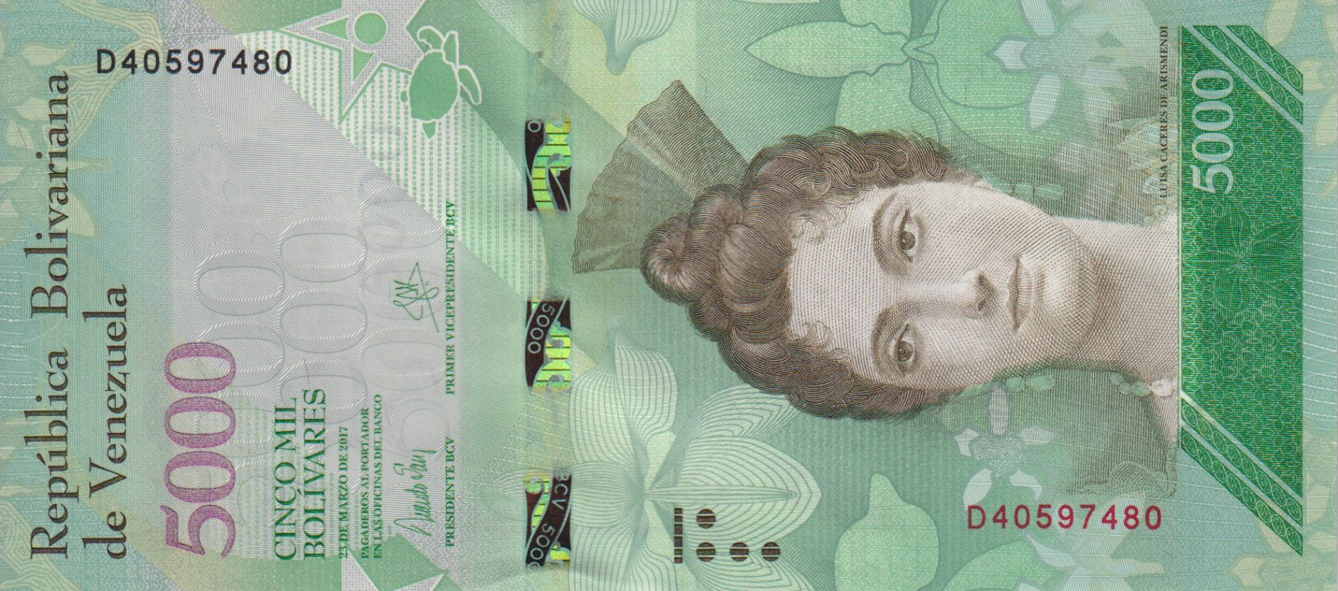 Venezuela 5000 bolivares 2017.
