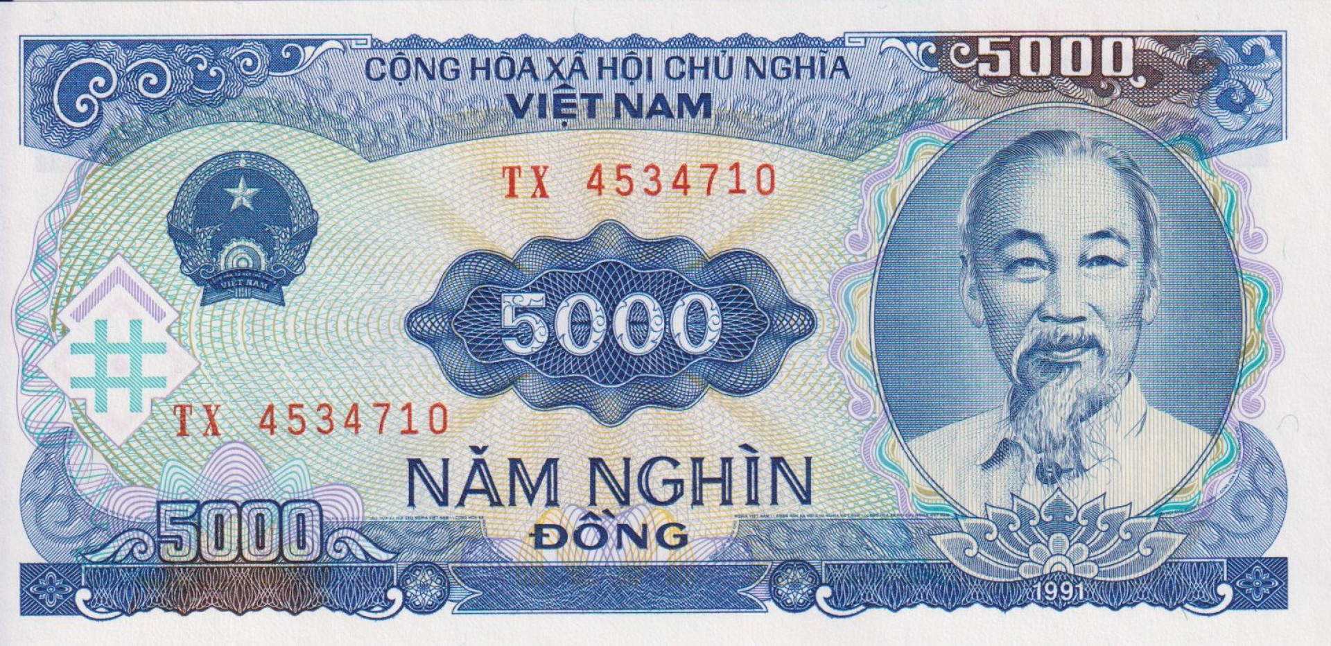 Vietnam 5000 dong 1991.