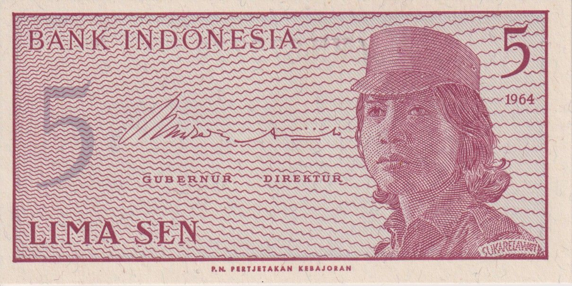 Indonézia 5 sen 1964.  P 91