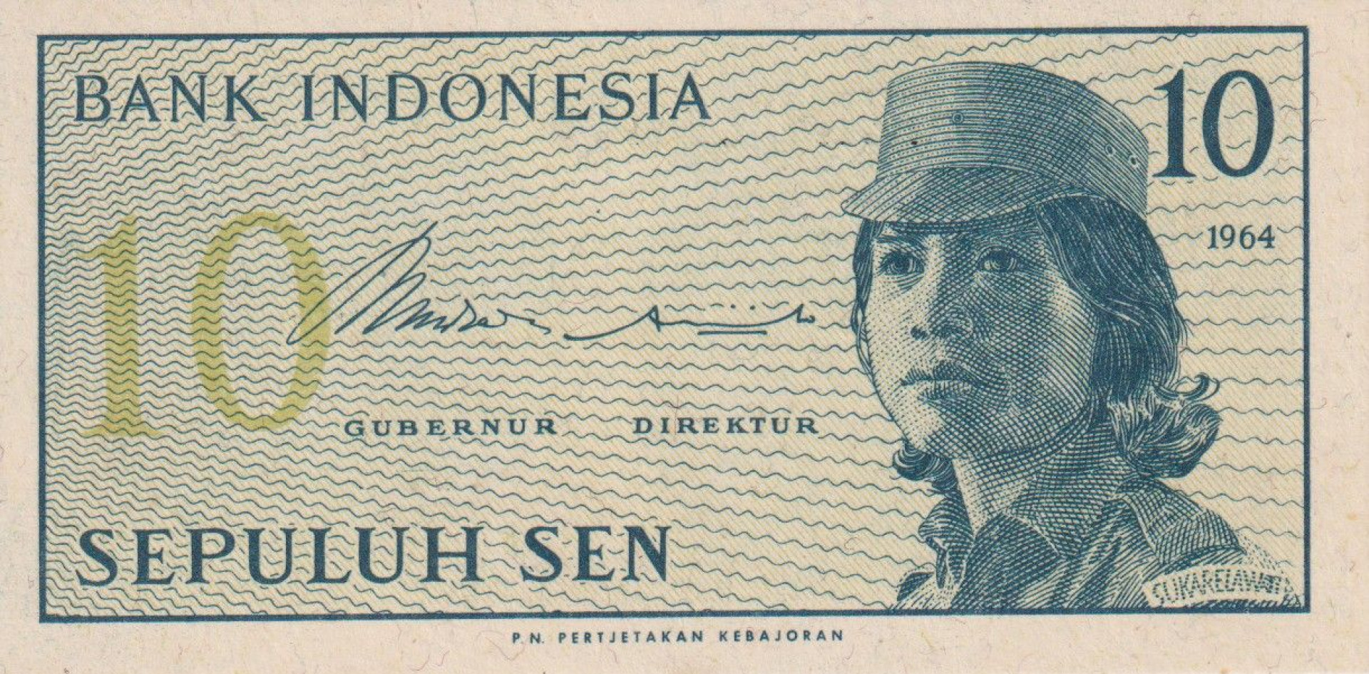 Indonézia 10 sen 1964.  P 92