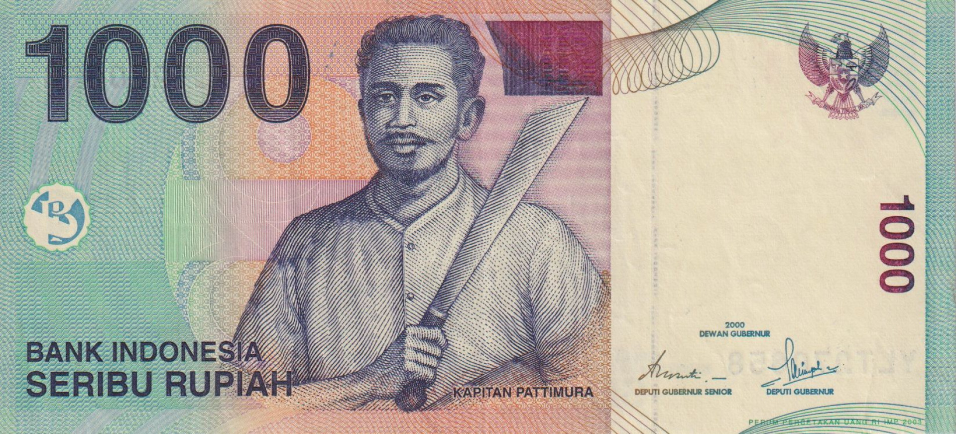 Indonézia 1000 rupiah 2003.  P 141