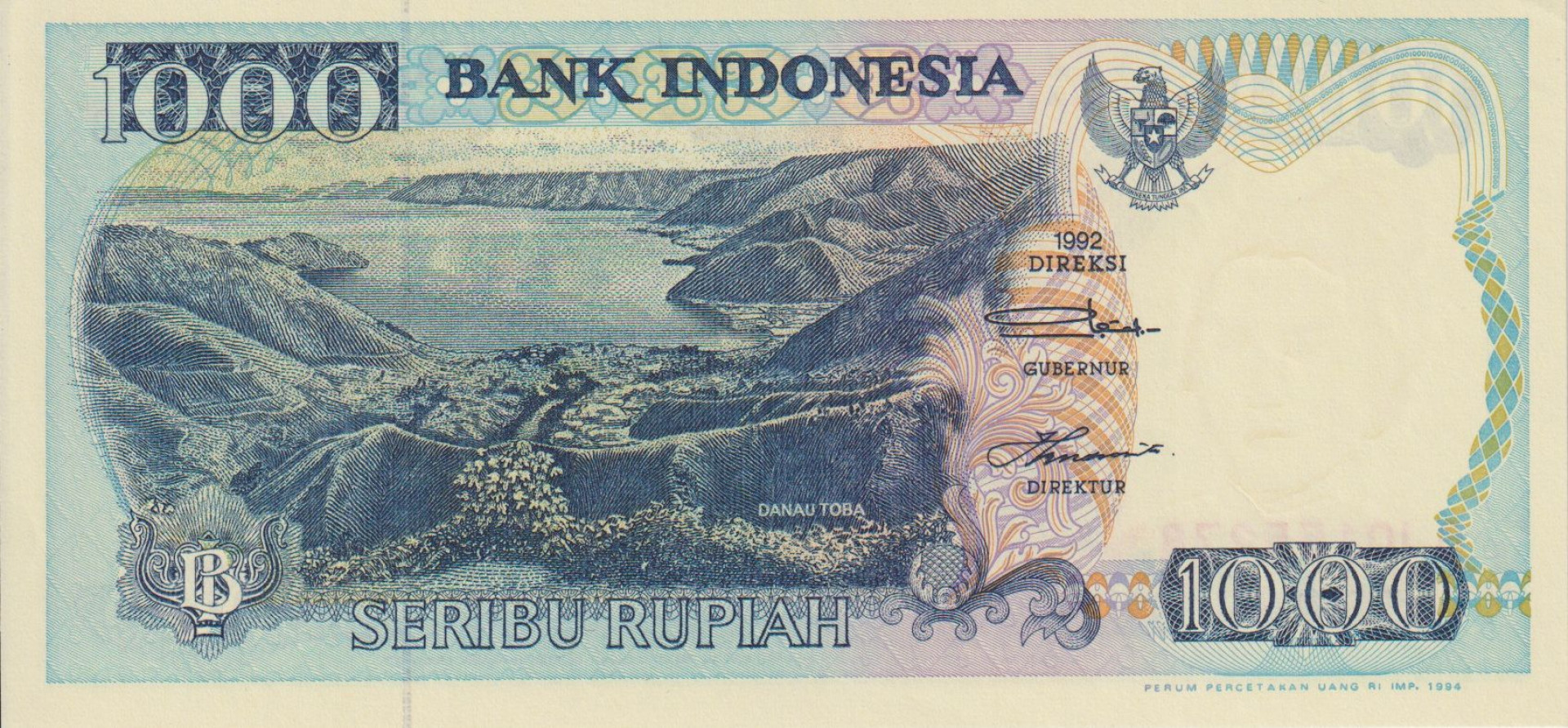 Indonézia 1000 rupiah 1994.  P 129