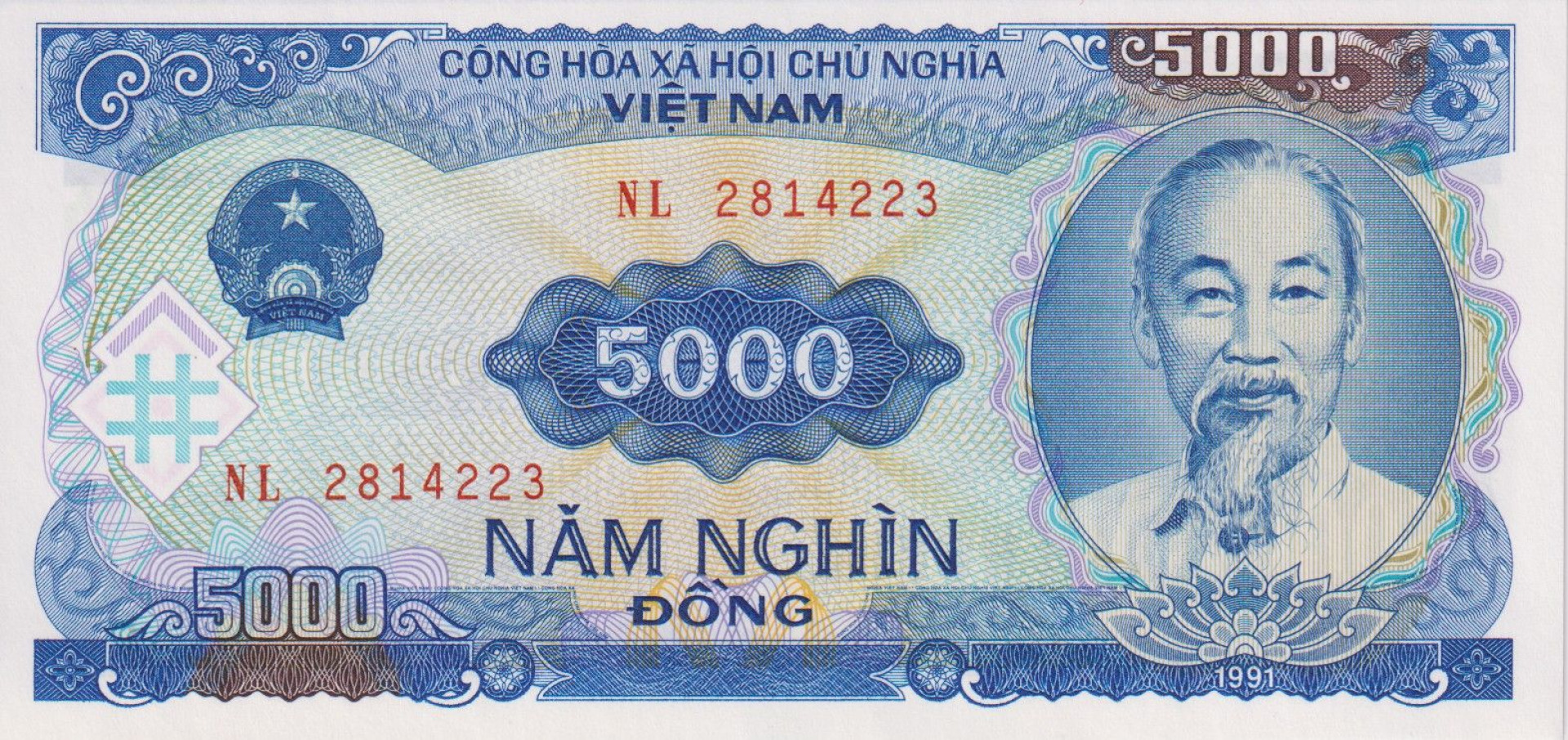 Vietnam 5000 dong 1991.  P 108
