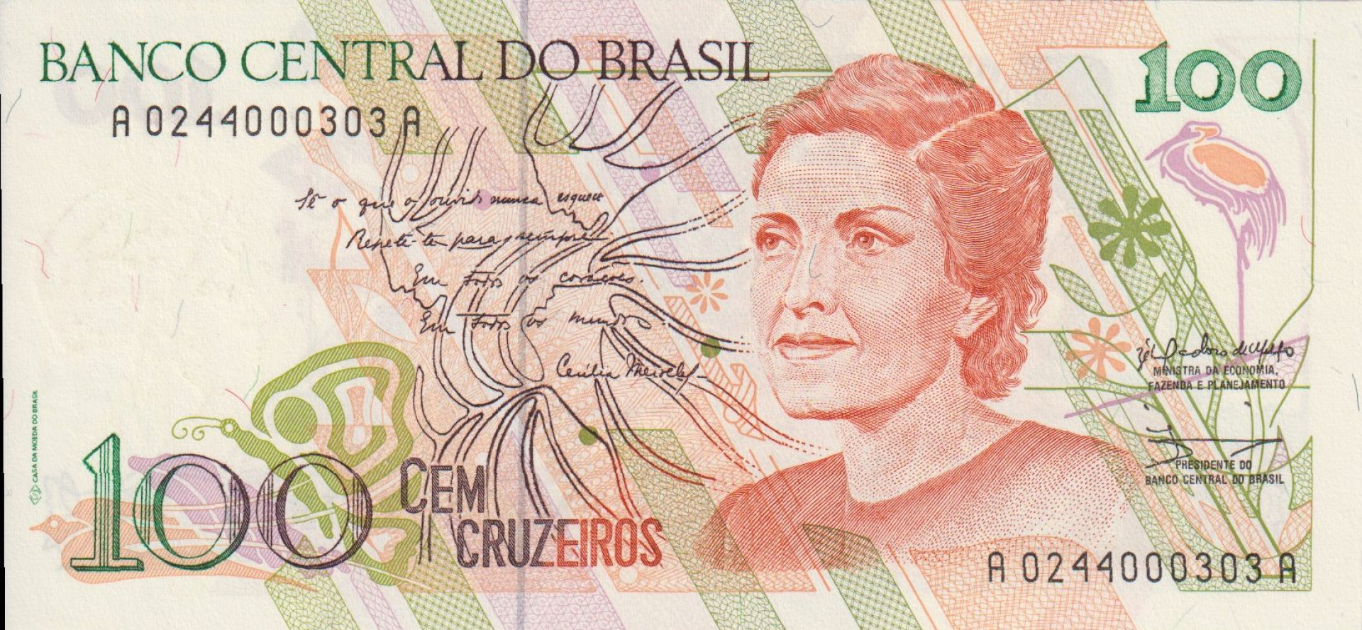 Brazilia 100 cruzeiros 1989. P 220