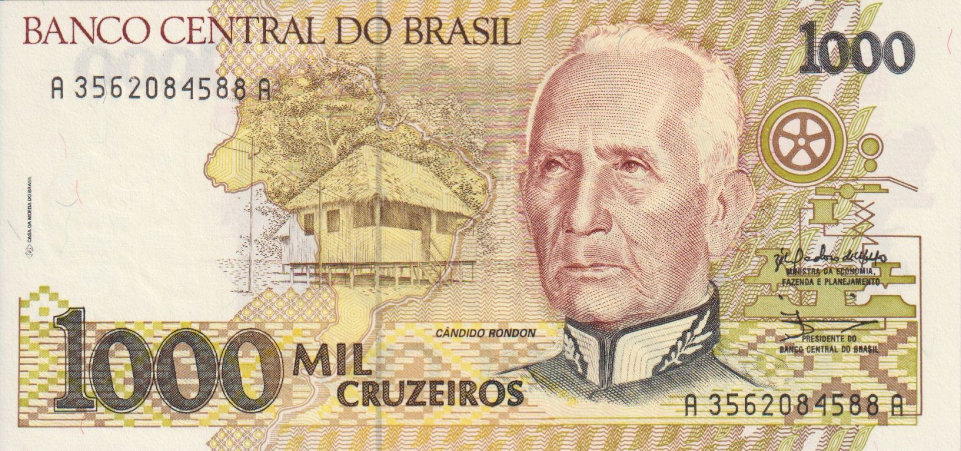 Brazilia 1000 cruzeiros 1990-91. P 231b