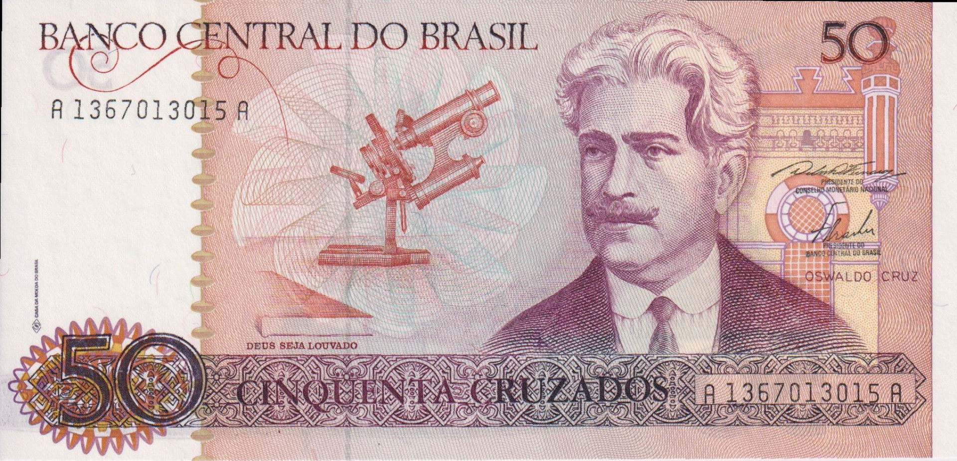 Brazilia 50 cruzados 1986-1988 P 210