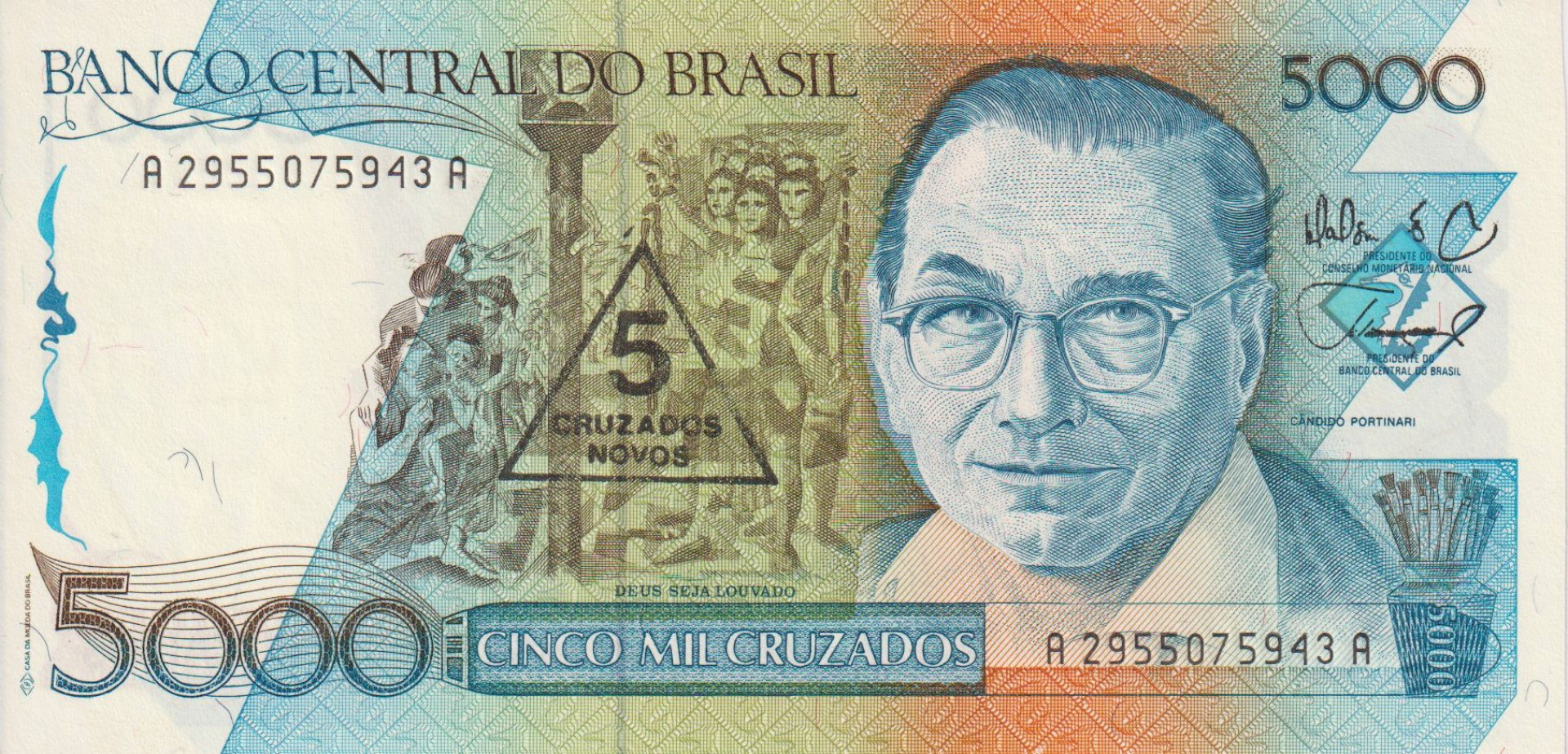 Brazilia 5/5000 cruzados 1989. P 217a