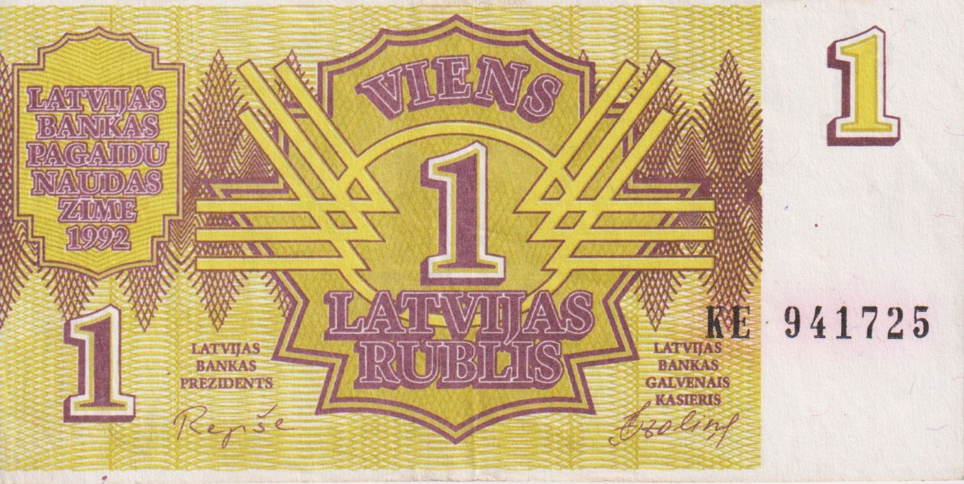 Lettország 1 rublis 1992.  P 35