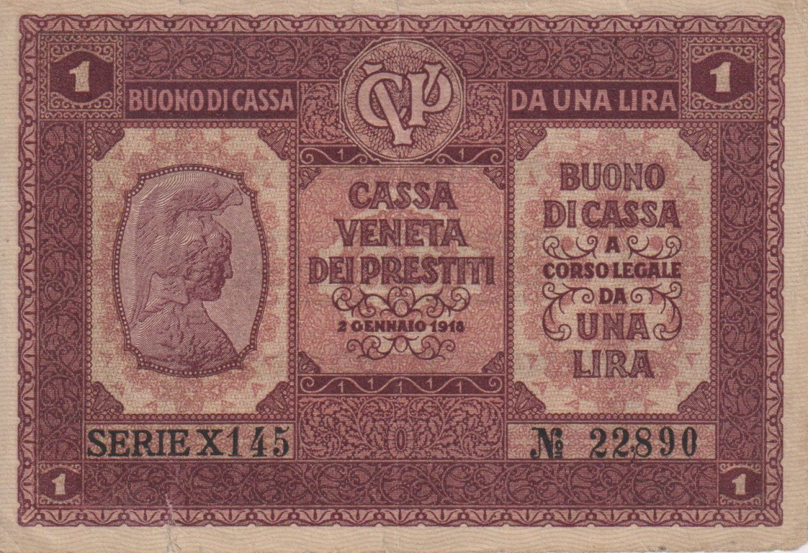 Olaszország 1 lira 1918.  M4