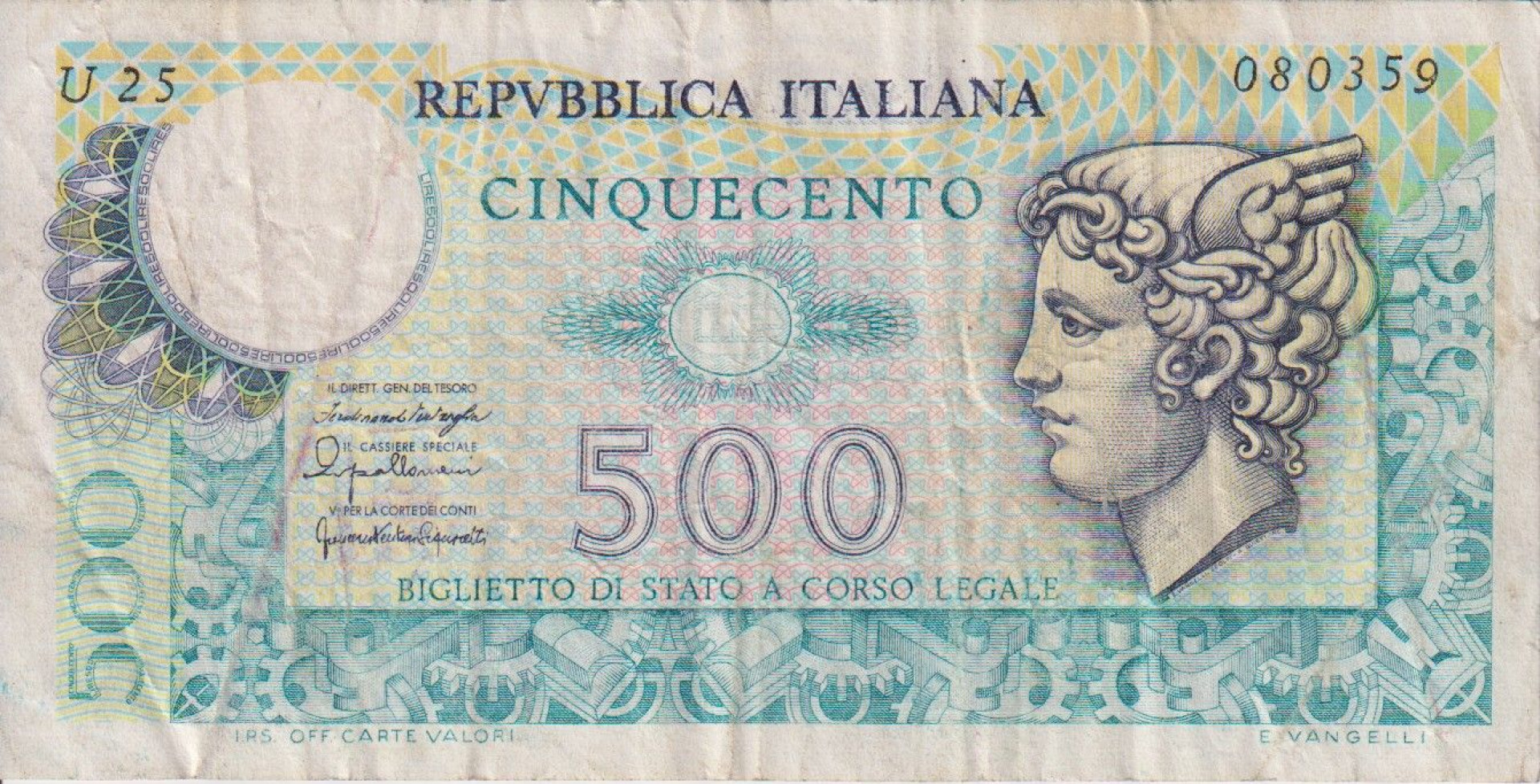 Olaszország 500 lira 1976   P 95