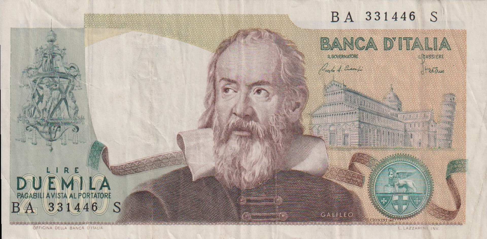 Olaszország 2000 lira 1973.   P 103a