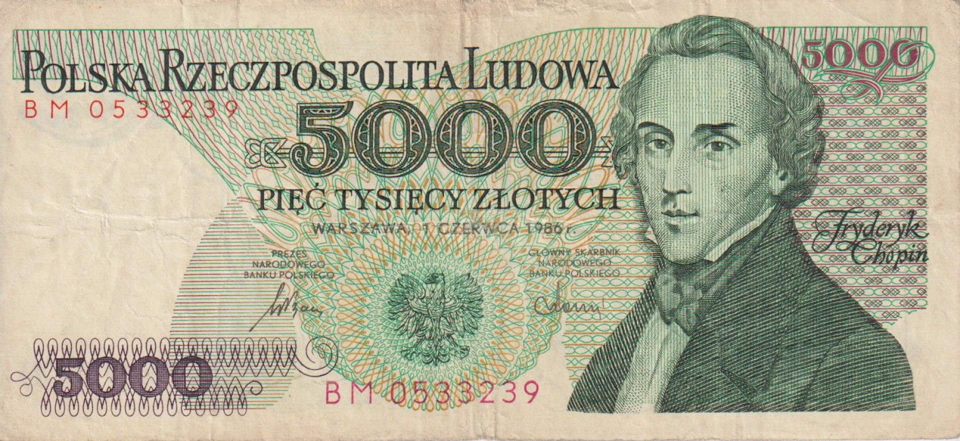 Lengyelország 5000 zlotych 1986.   P 150b