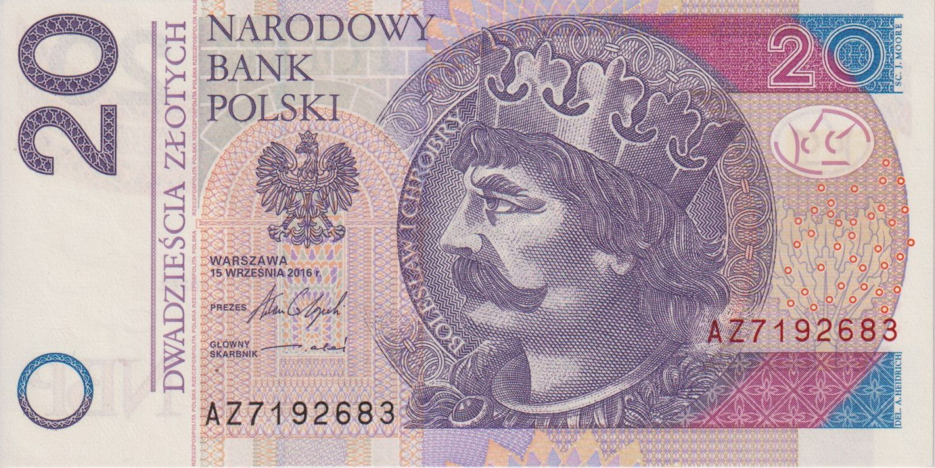 Lengyelország 20 zlotych 2016.   P 184