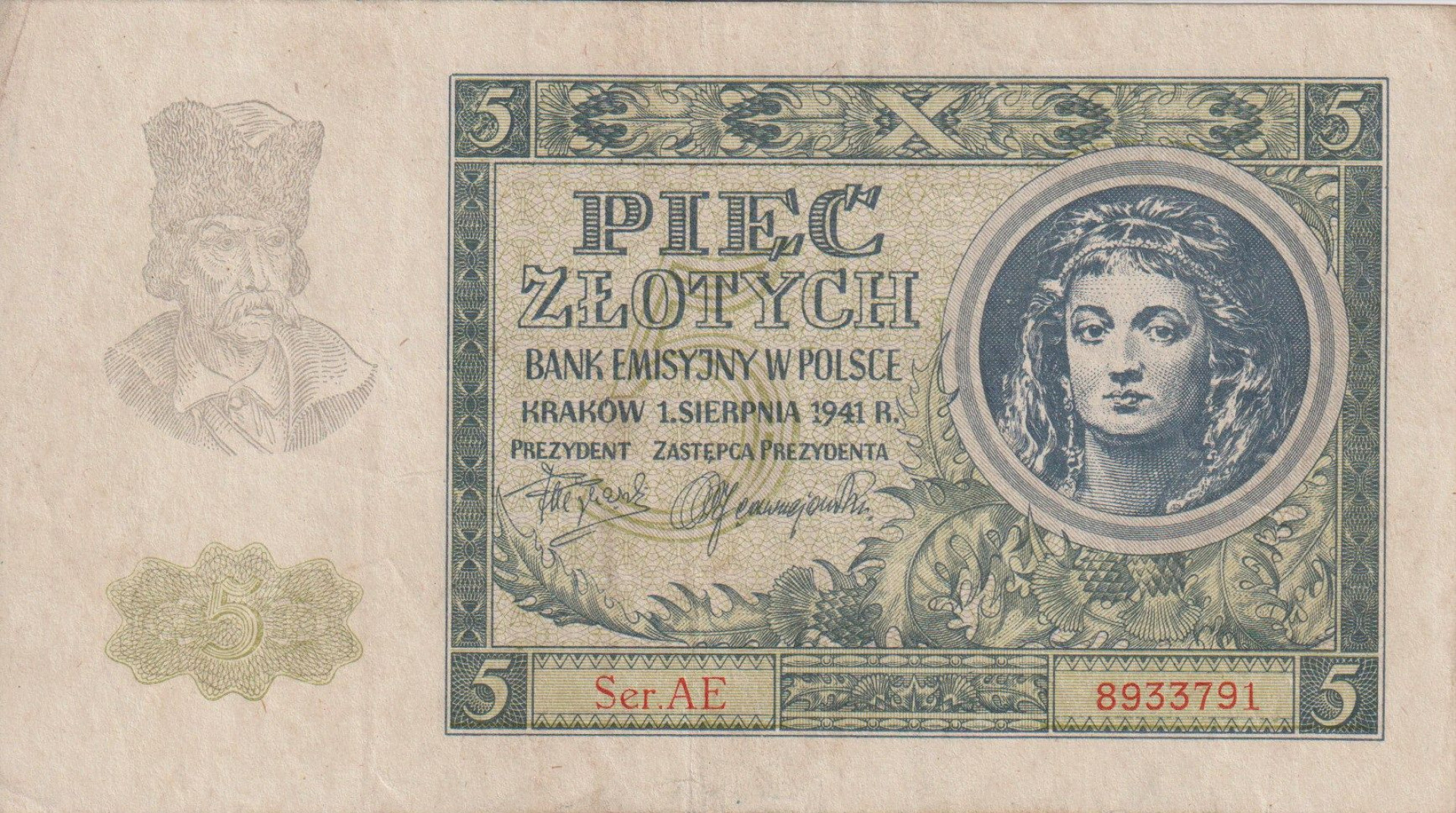 Lengyelország 5 zlotych 1941.   P 101a