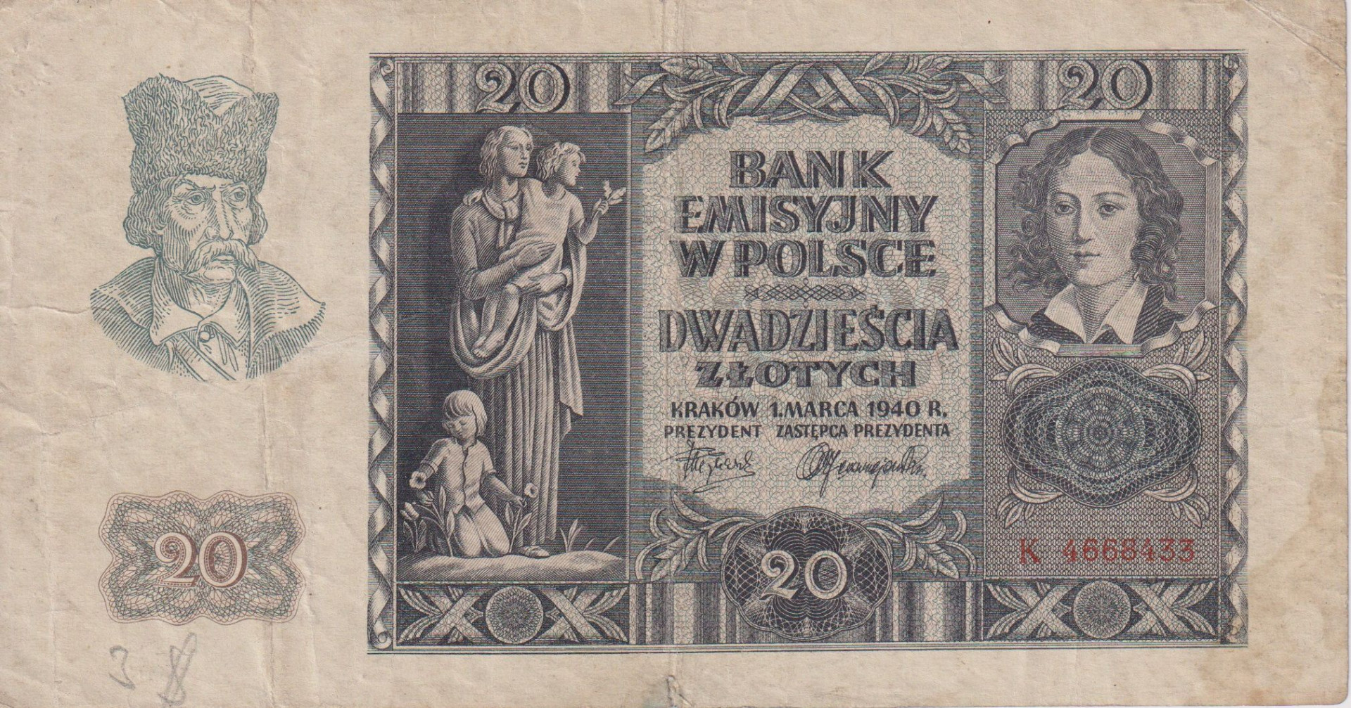 Lengyelország 20 zlotych 1940.   P 95