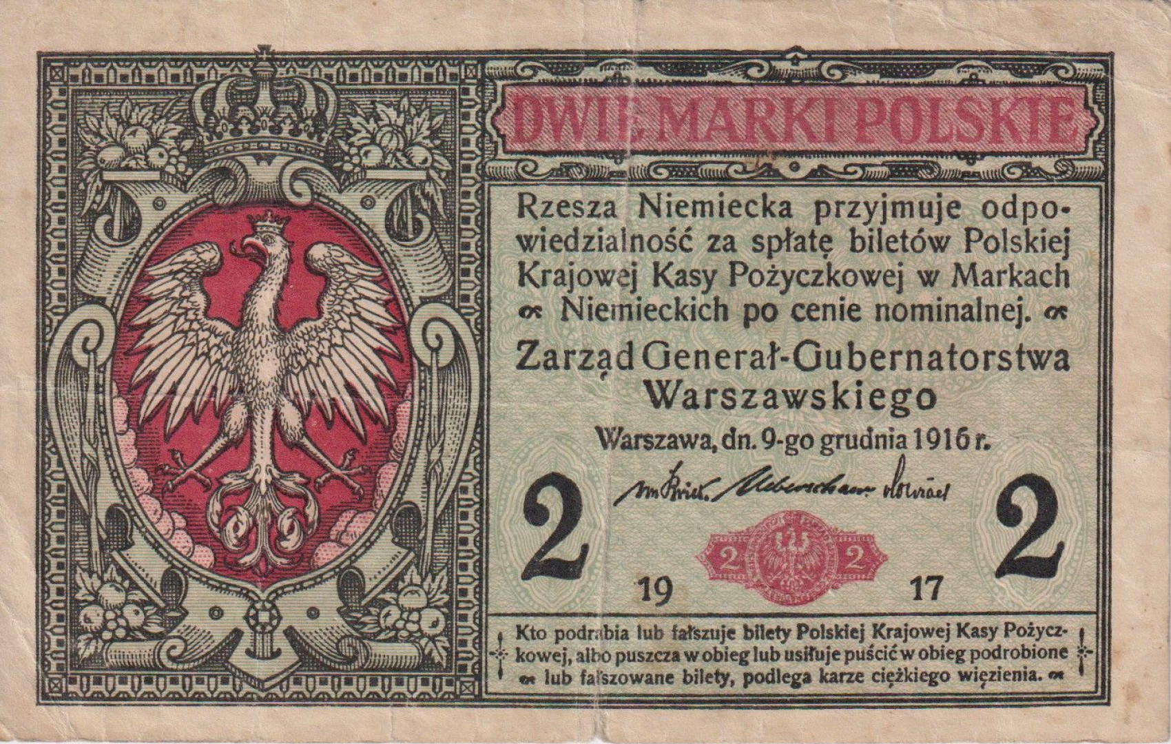 Lengyelország 2 márka 1917.   P 3