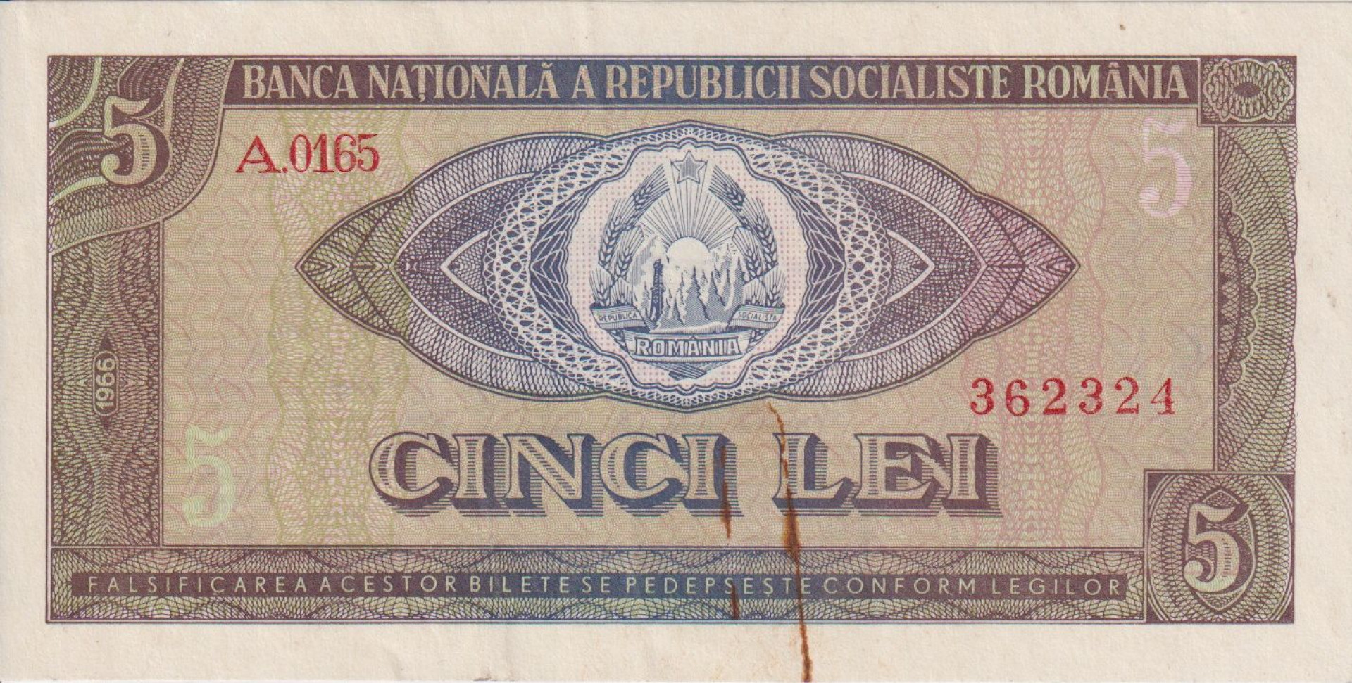 Románia 5 lei 1966.   P 93