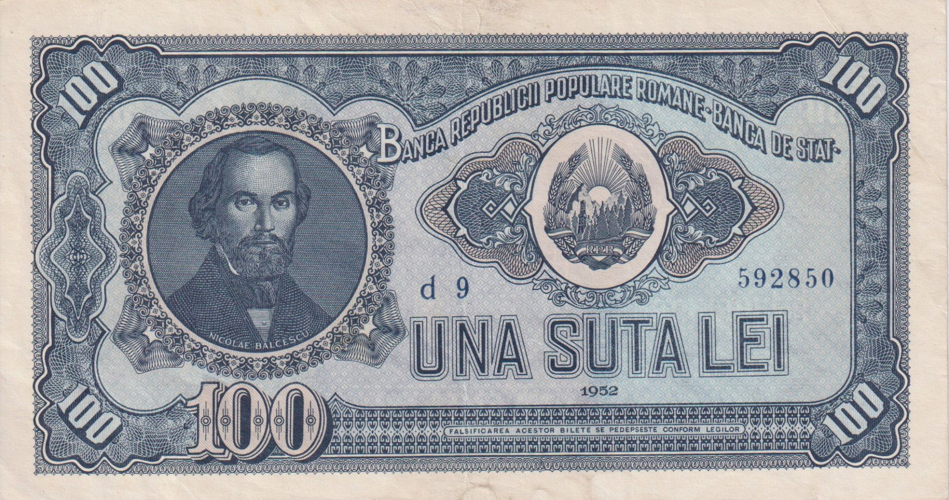 Románia 100 lei 1952.   P 90