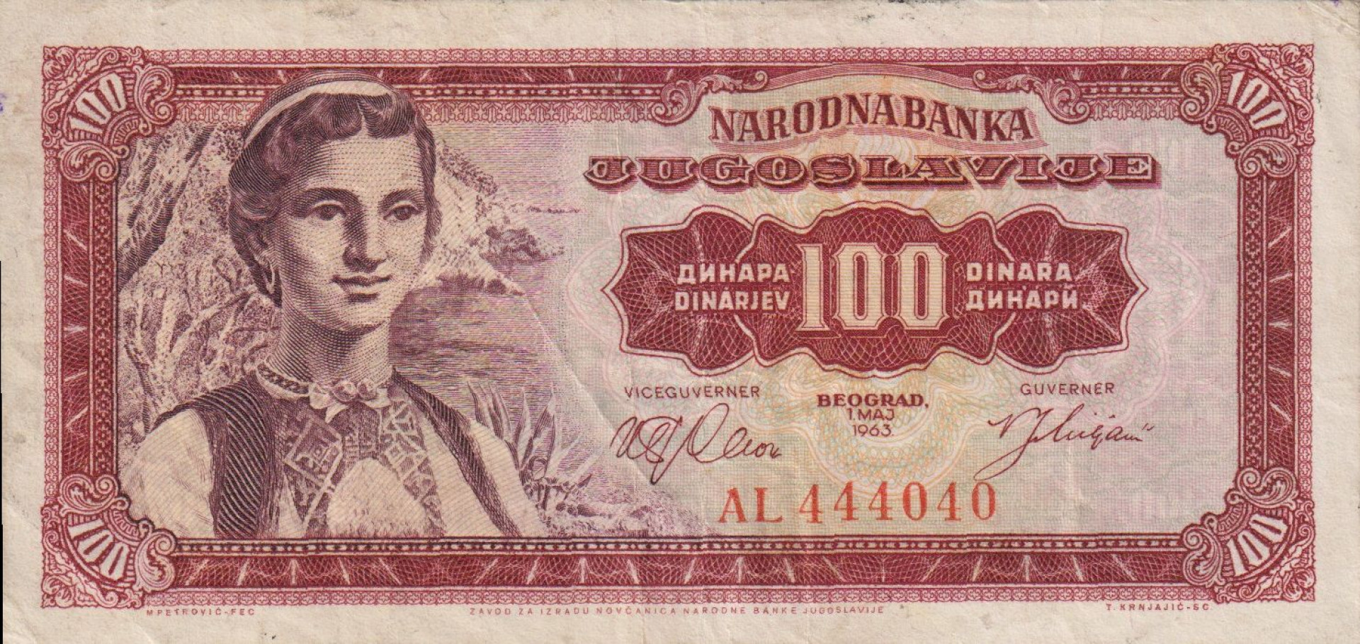 Jugoszlávia 100 dinár 1963.   P 73