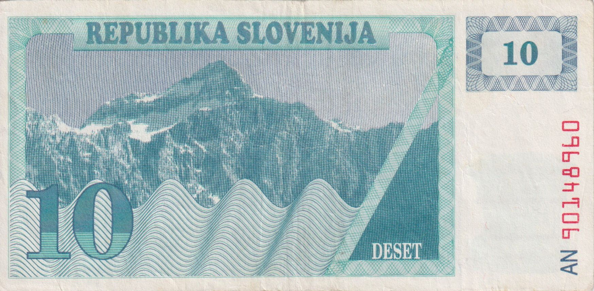 Szlovénia 10 tolarjev 1990.   P 4