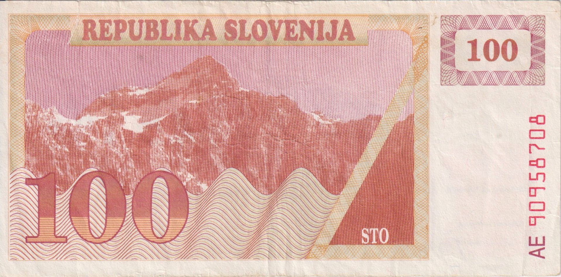 Szlovénia 100 tolarjev 1990.   P 6