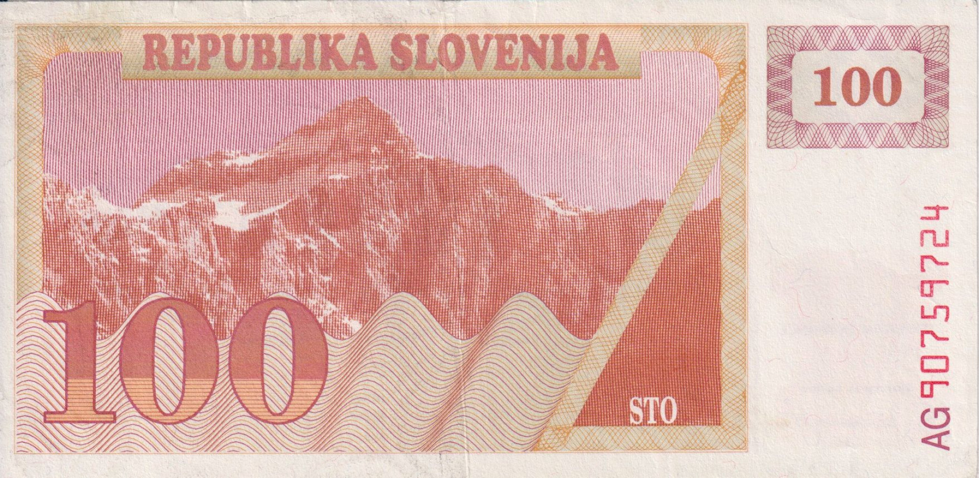 Szlovénia 100 tolarjev 1990.   P 6