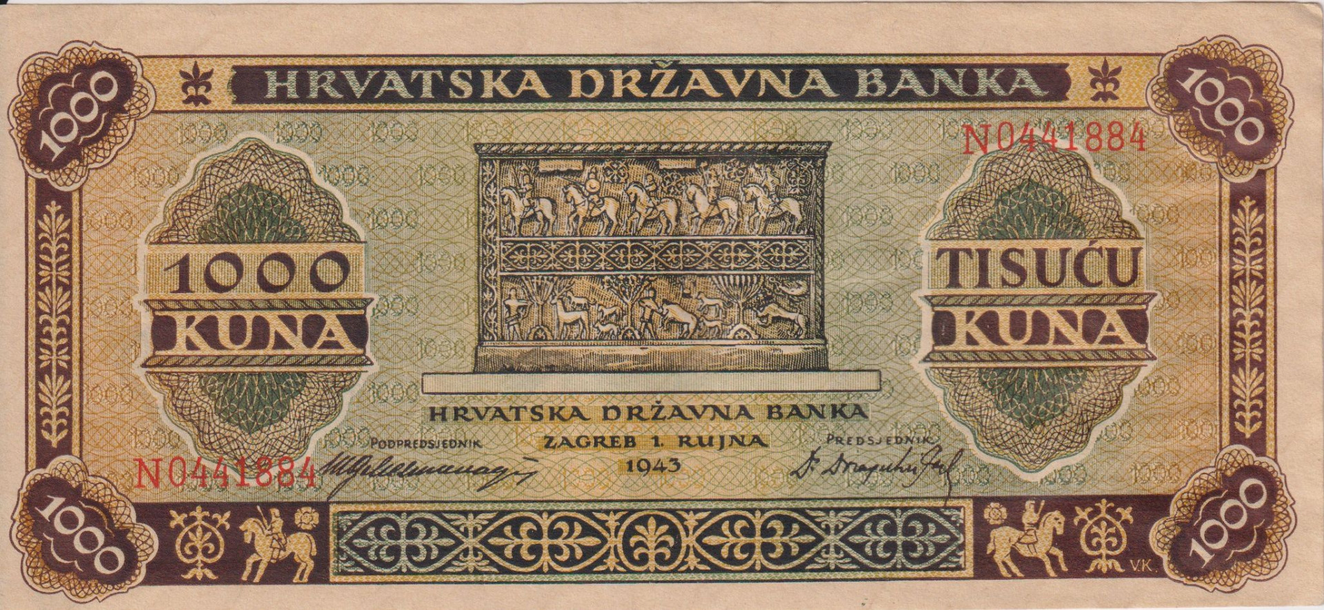 Horvátország 1000 kuna 1943.   P 12