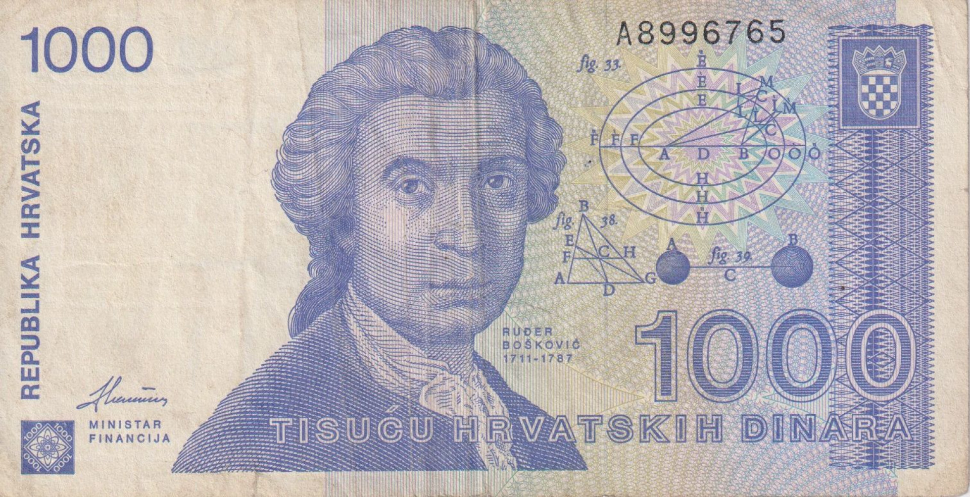 Horvátország 1000 dinár 1991.   P 22