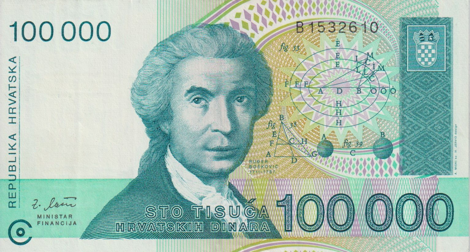 Horvátország 100.000 dinár 1993.   P 27