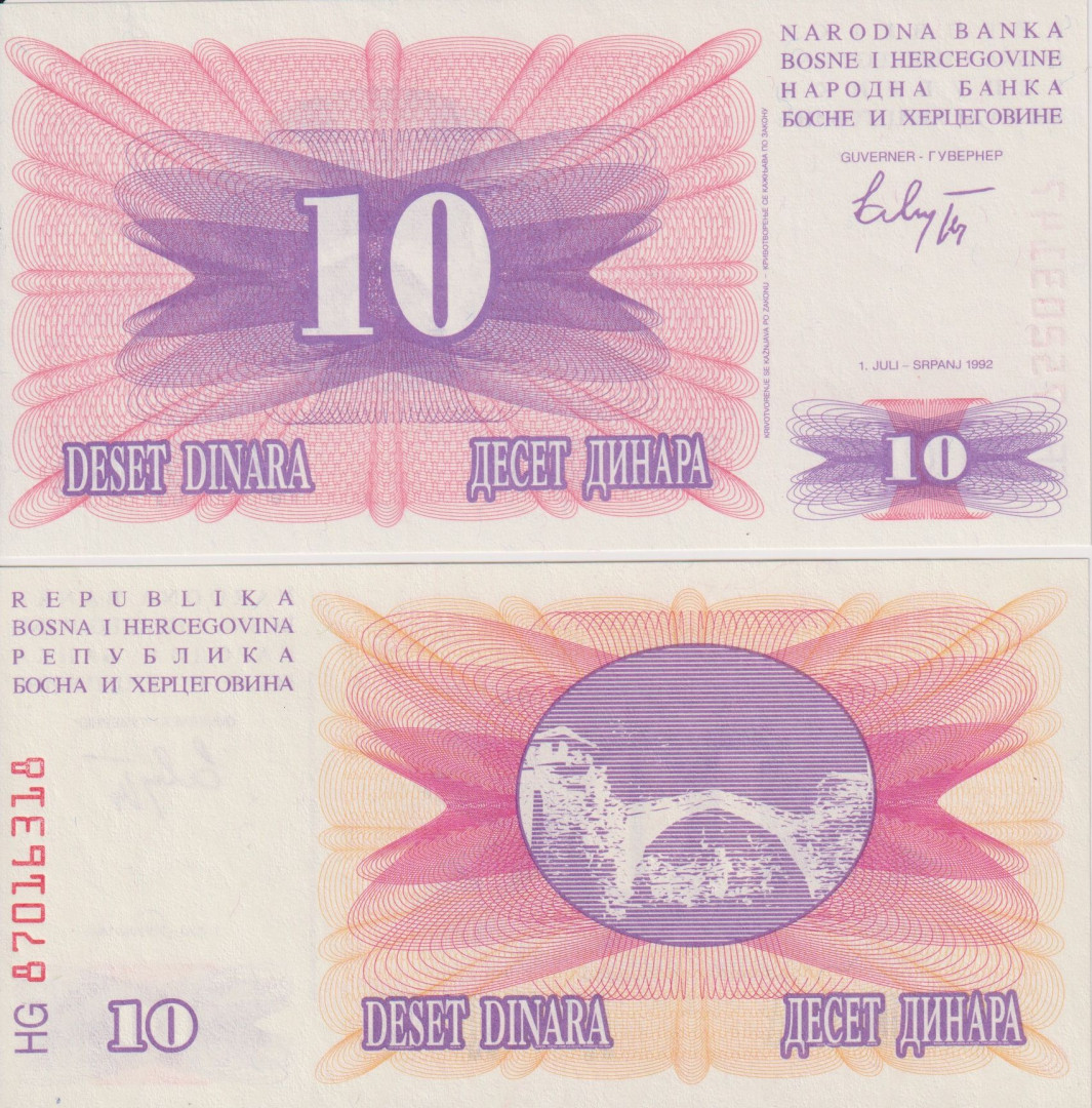 Bosznia-Hercegovina 10 dinár 1992.   P 10