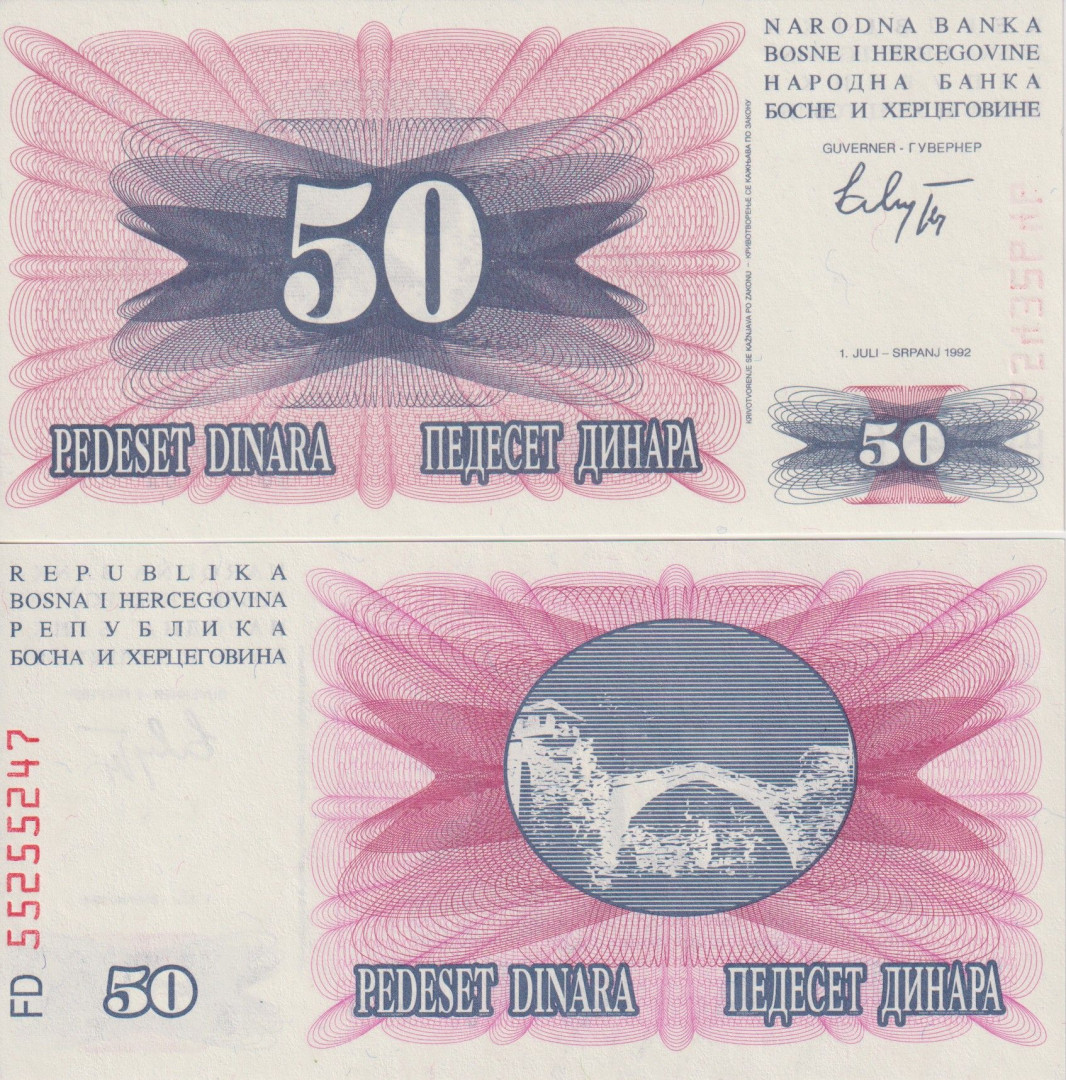 Bosznia-Hercegovina 50 dinár 1992.   P 12