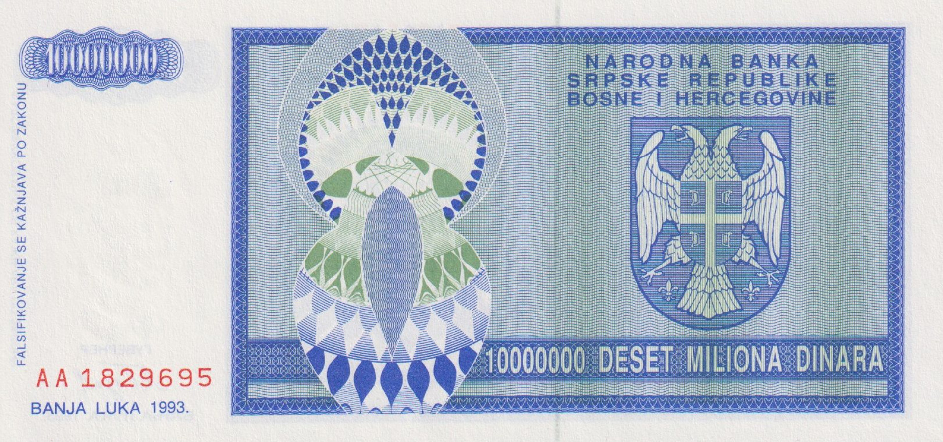 Bosznia-Hercegovina 10.000.000 dinár 1992.   P 144c