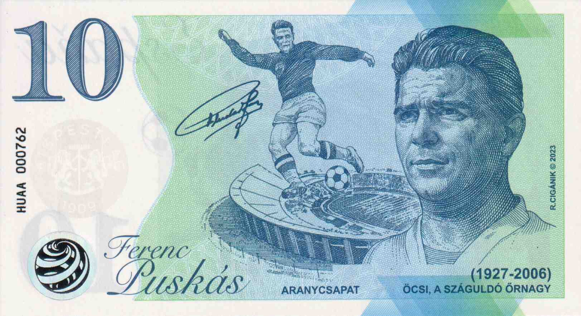 Puskás Ferenc Emlékbankjegy  UV.