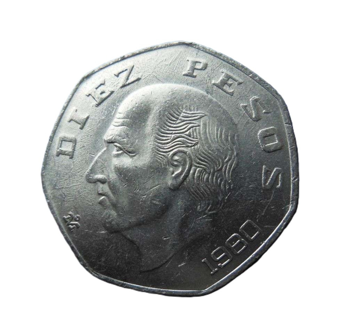 Mexikó 10 pesos 1980. Ni.