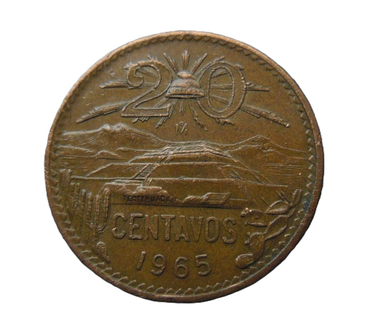 Mexikó 20 centavos 1965. Br.